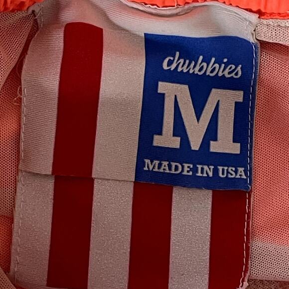 CHUBBIES WOMEN'S HIGH -WAISTED SHORTS SIZE M  ORANGE WITH GREEN‎ TRIM - Picture 6 of 7